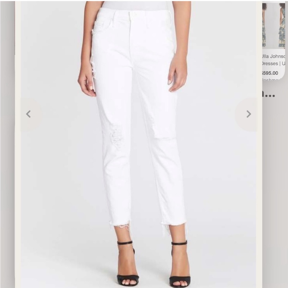 MOTHER white denim jeans